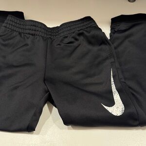 Nike Kids Black Sweatpants with White Logo